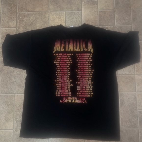 Metallica Concert Tshirt 1998, XL, Very Good VG Condition - Picture 3 of 10